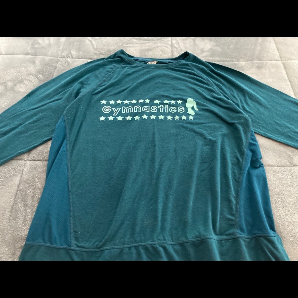 Gymnastic long sleeve athletic tee shirt